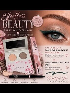 Mally Eye Shadow Duo Palette in Frosted Taupe &  Evercolor Gel Eyeliner